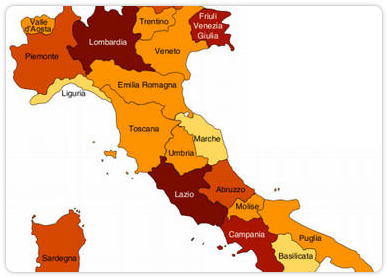 mappa radon italia